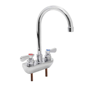 John Boos PBF-4SM2-5GLF Heavy Duty Shallow Splash Mount Faucet with 6" Gooseneck Spout & 4" Centers