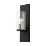 Zurich 1 Light Wall Sconce in Black with Brushed Nickel (18471-04)