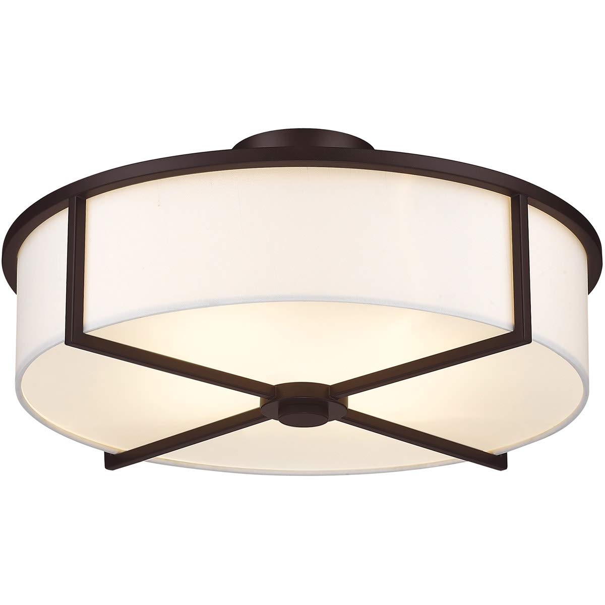 Livex Lighting 51075-07 Transitional Four Light Ceiling Mount from Wesley Collection in Bronze/Dark Finish