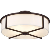Livex Lighting 51075-07 Transitional Four Light Ceiling Mount from Wesley Collection in Bronze/Dark Finish
