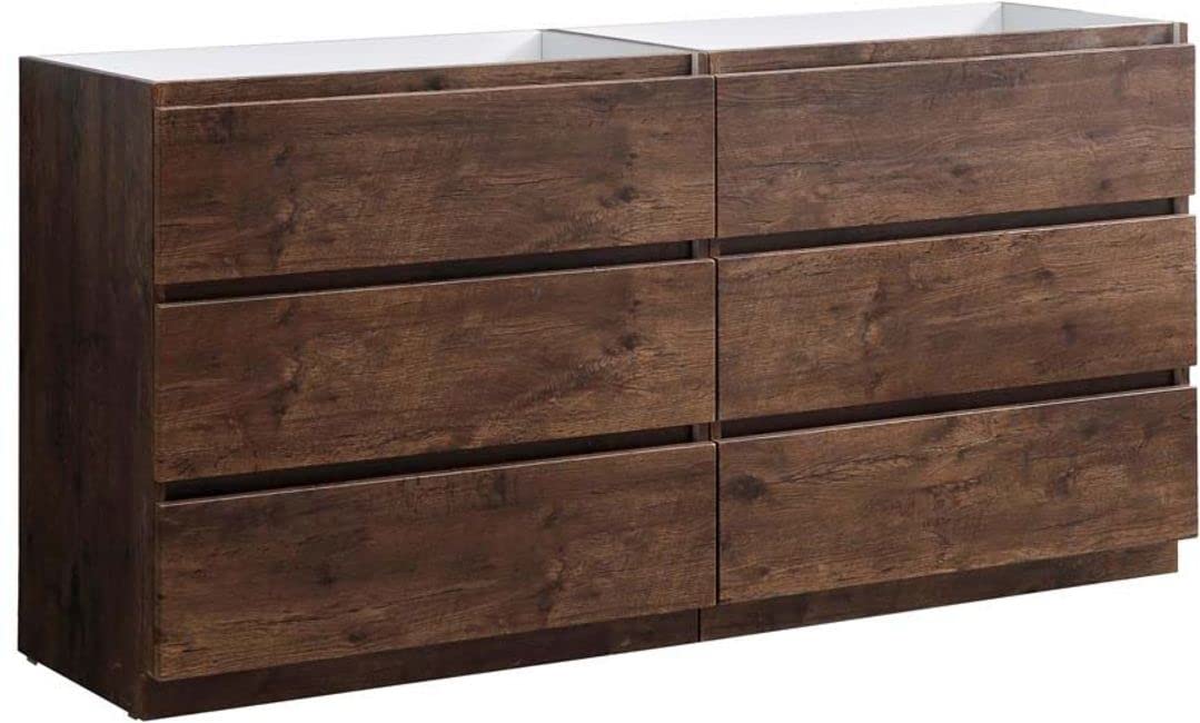 Fresca FCB93-3636RW-D Fresca Lazzaro 72" Rosewood Free Standing Double Sink Modern Bathroom Cabinet