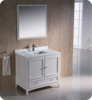 Fresca FVN2036AW Fresca Oxford 36" Antique White Traditional Bathroom Vanity