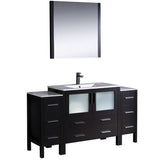 Fresca FVN62-123612ES-UNS Fresca Torino 60" Espresso Modern Bathroom Vanity w/ 2 Side Cabinets & Integrated Sink