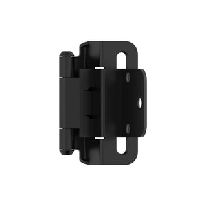Amerock BPR7565FB Cabinet Hinge 3/8 in (10 mm) Inset Self Closing Partial Wrap Matte Black Kitchen Cabinet Door Hinge 1 Pair/2 Pack Functional Hardware