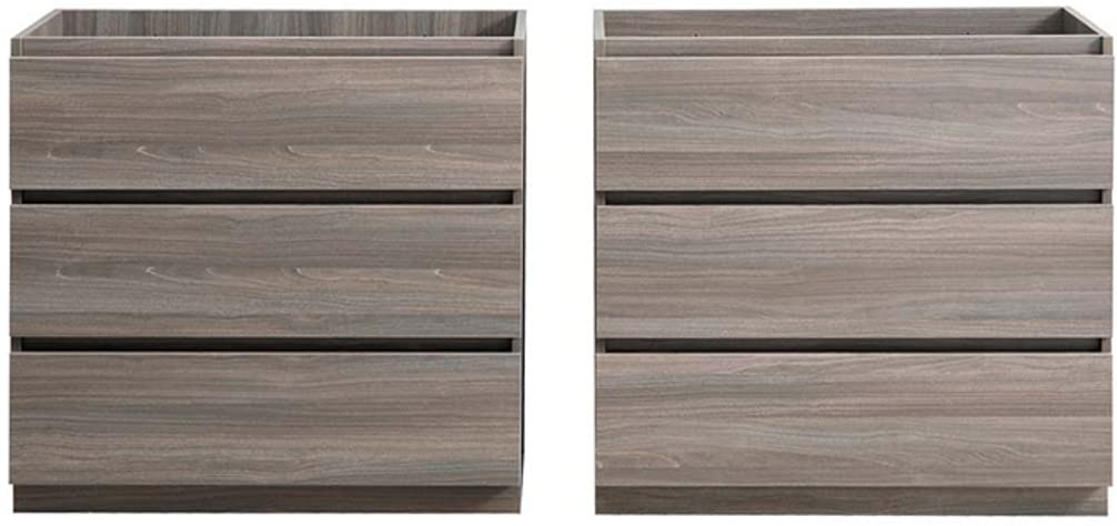 Fresca FCB93-3030MGO-D Fresca Lazzaro 60" Gray Wood Free Standing Double Sink Modern Bathroom Cabinet