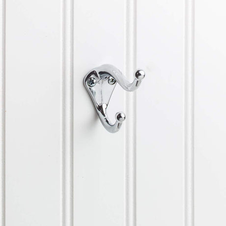 Elements YD10-231PC 2-5/16" Polished Chrome Traditional Double Prong Ball End Wall Mounted Utility Hook