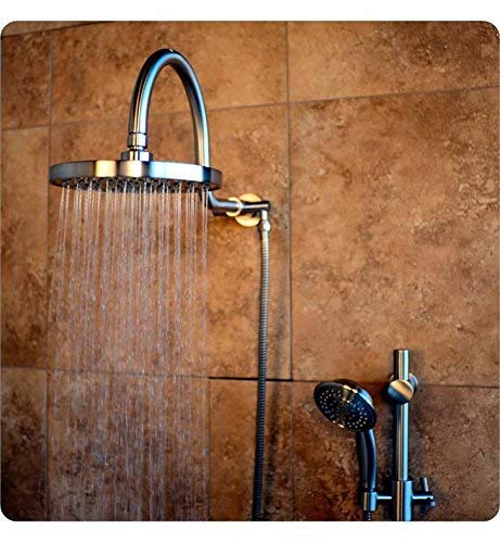 PULSE ShowerSpas 1019-BN Aqua Rain Shower System with 8" Rain Showerhead, 5-Function Hand Shower, Adjustable Slide Bar and Soap Dish, Brushed Nickel Finish