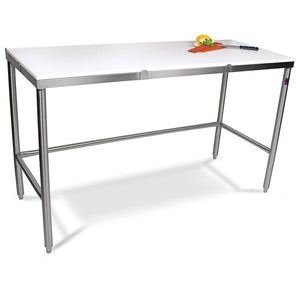 John Boos TC092 Poly Vinyl Top Workbenches - 36X24" Stainless Steel Frame & Legs With 6"H Backsplash