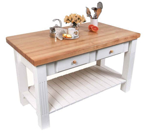 John Boos GRZ6036-AL 2-Drawer Table in Rectangular Shaped (60 in. L x 2.25 W 36 H Alabaster)