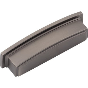 Jeffrey Alexander 141-96BNBDL 96 mm Center Brushed Pewter Square-to-Center Square Renzo Cabinet Cup Pull
