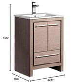 Fresca FCB8125GO-I Fresca Allier 24" Gray Oak Modern Bathroom Cabinet w/ Sink