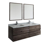 Fresca FVN31-3030ACA Fresca Formosa 60" Wall Hung Double Sink Modern Bathroom Vanity w/ Mirrors