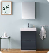 Fresca FCB8424GG Fresca Valencia 24" Dark Slate Gray Free Standing Modern Bathroom Cabinet