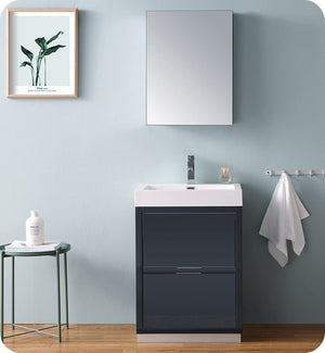 Fresca FCB8424GG Fresca Valencia 24" Dark Slate Gray Free Standing Modern Bathroom Cabinet