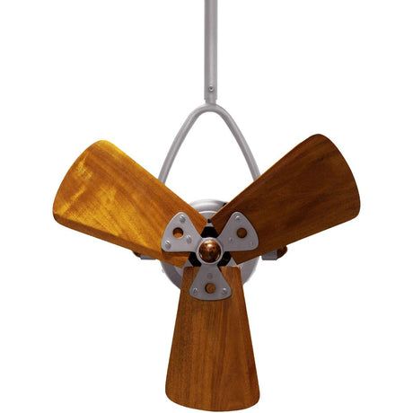 Matthews Fan JD-BLUE-WD Jarold Direcional ceiling fan in Safira (Blue) finish with solid sustainable mahogany wood blades.