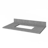 Jeffrey Alexander VKITSAV36WHSGR 36" White Savino Vanity, Steel Grey Cultured Marble Vanity Top, undermount rectangle bowl