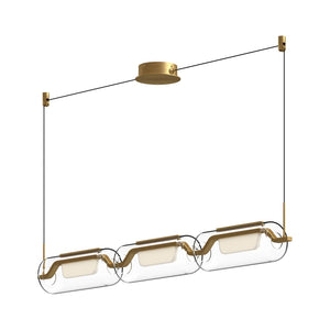 Kuzco LP28543-BG HILO 43" LINEAR PENDANT BRUSHED GOLD 120" WIRE 120V TRIAC/ELV LED 3000K 90CRI 29W