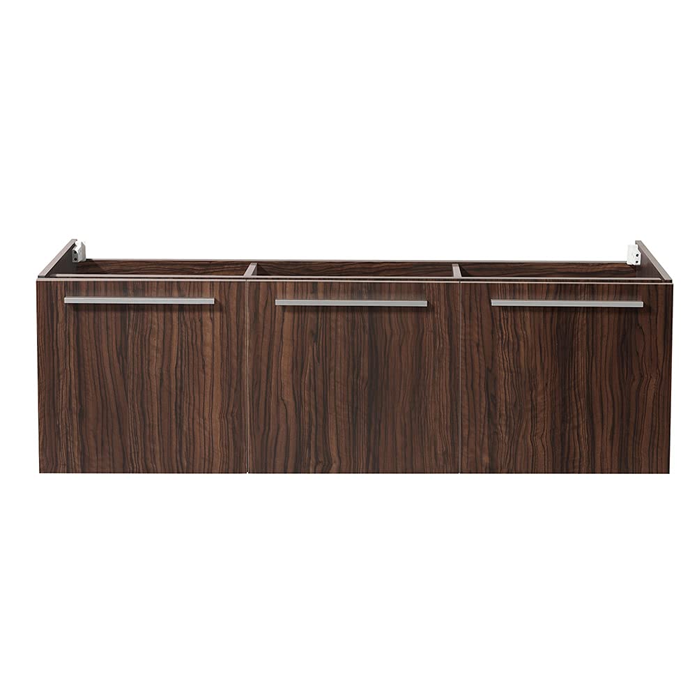 Fresca FCB8093GW Fresca Vista 60" Walnut Wall Hung Single Sink Modern Bathroom Cabinet