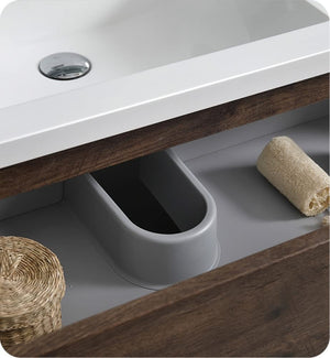 Fresca FVN9324RW Fresca Lazzaro 24" Rosewood Free Standing Modern Bathroom Vanity w/ Medicine Cabinet