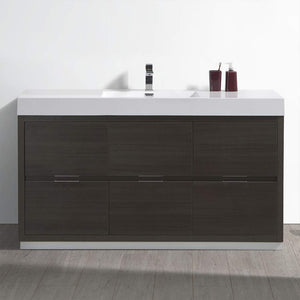 Fresca FCB8460WH-I Fresca Valencia 60" Glossy White Free Standing Modern Bathroom Vanity