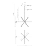 Kuzco CH14348-BN SIRIUS 48" CH Brushed Nickel 120V TRIAC/ELV LED 3000K 90CRI 48W