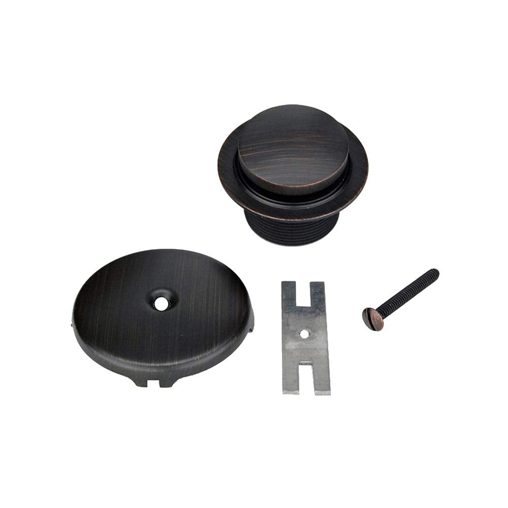 Premier Copper Products D-301ORB Tub Drain Trim and Single-Hole Overflow Cover for Bath Tubs, Oil Rubbed Bronze