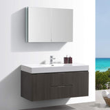 Fresca FVN8348GG Fresca Valencia 48" Dark Slate Gray Wall Hung Modern Bathroom Vanity w/ Medicine Cabinet