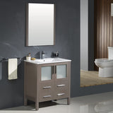 Fresca FVN6230GR-UNS Fresca Torino 30" Gray Modern Bathroom Vanity w/ Integrated Sink