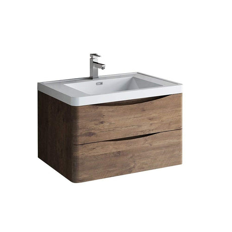 Fresca FCB9032RW-I Fresca Tuscany 32" Rosewood Wall Hung Modern Bathroom Cabinet w/ Integrated Sink