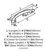 Amerock Cabinet Pull Satin Nickel 3 inch (76 mm) Center to Center Everyday Heritage 1 Pack Drawer Pull Drawer Handle Cabinet Hardware