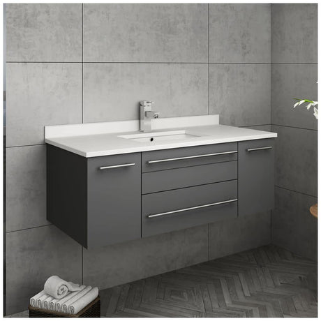 Fresca FCB6142GR-UNS-CWH-U Cabinet with Undermount Sink