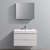 Fresca FVN8336GG Fresca Valencia 36" Dark Slate Gray Wall Hung Modern Bathroom Vanity w/ Medicine Cabinet