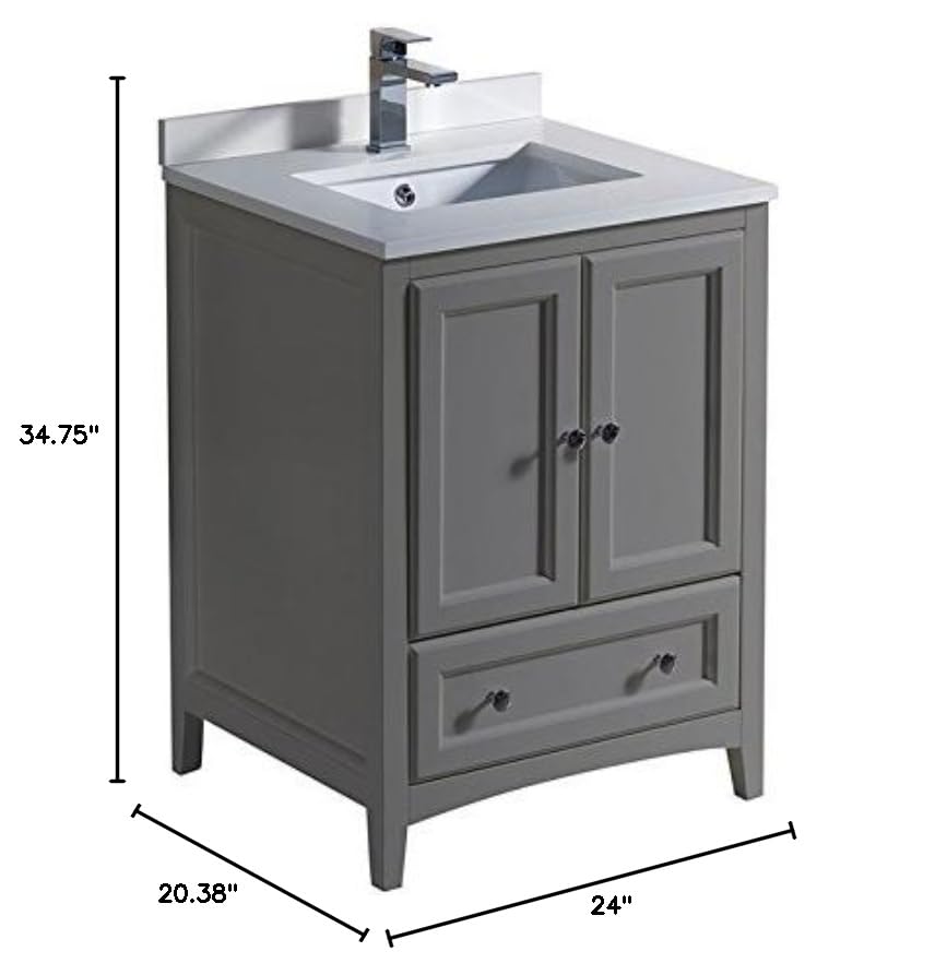 Fresca FCB2024GR-CWH-U Gray Bathroom Cabinet