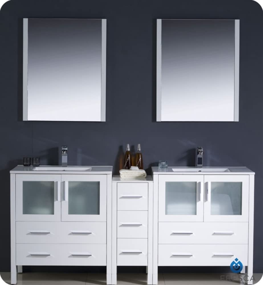 Fresca FCB62-301230WH Fresca Torino 72" White Modern Bathroom Cabinets