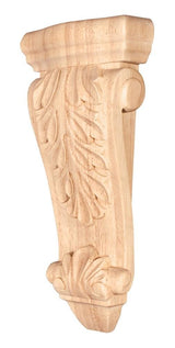 Hardware Resources CORK-3RW 4-1/2" W x 1-7/8" D x 10" H Rubberwood Low-profile Acanthus Corbel
