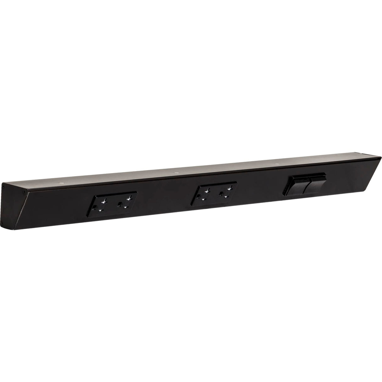 Task Lighting TRS24-3B-BK-RS 24" TR Switch Series Angle Power Strip, Right Switches, Black Finish, Black Switches and Receptacles