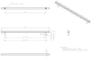 Jeffrey Alexander 845-18BNBDL 18" Center-to-Center Brushed Pewter Square Dominique Appliance Handle