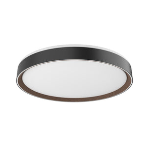 Kuzco FM43920-BK/WT ESSEX 20" FLUSH MOUNT BLACK OUTER WALNUT INNER 42W 120VAC LED 3000K 90CRI