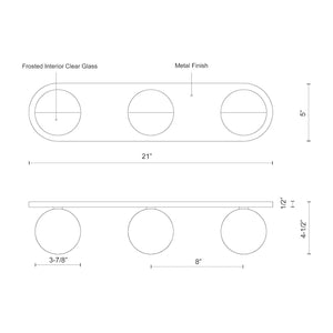 Kuzco VL47321-CH PLUTO 21" VL Chrome 120V ELV LED 3000K 90CRI 17W