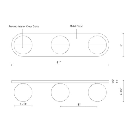 Kuzco VL47321-CH PLUTO 21" VL Chrome 120V ELV LED 3000K 90CRI 17W