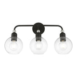 Livex Lighting 16973-04 Downtown Bathroom Vanity Light Black with Brushed Nickel Accents