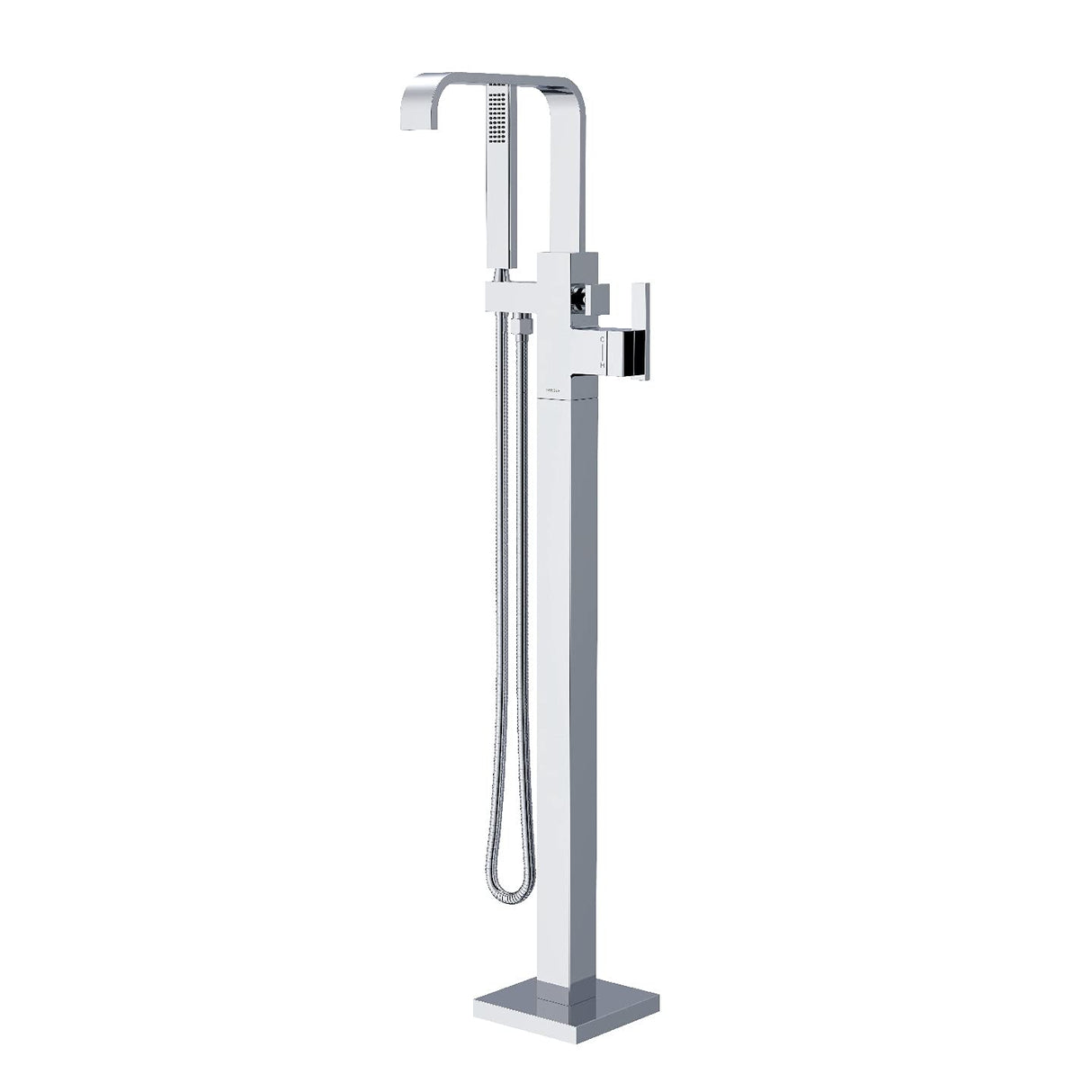 Gerber D300544T Chrome Square Floor Mount Tub Filler Trim Kit With Handshower
