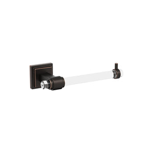 Amerock BH36061CORB Clear/Oil-Rubbed Bronze Single Post Toilet Paper Holder 7-1/16 in. (179 mm) Toilet Tissue Holder Glacio Bath Tissue Holder Bathroom Hardware Bath Accessories