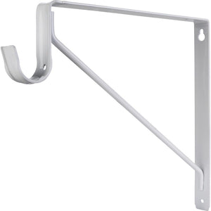 Hardware Resources 1516WH White Shelf Bracket with Rod Support for 1-5/16