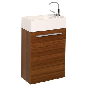 Fresca FCB8002TK-I Fresca Pulito 16" Small Teak Modern Bathroom Vanity w/ Integrated Sink