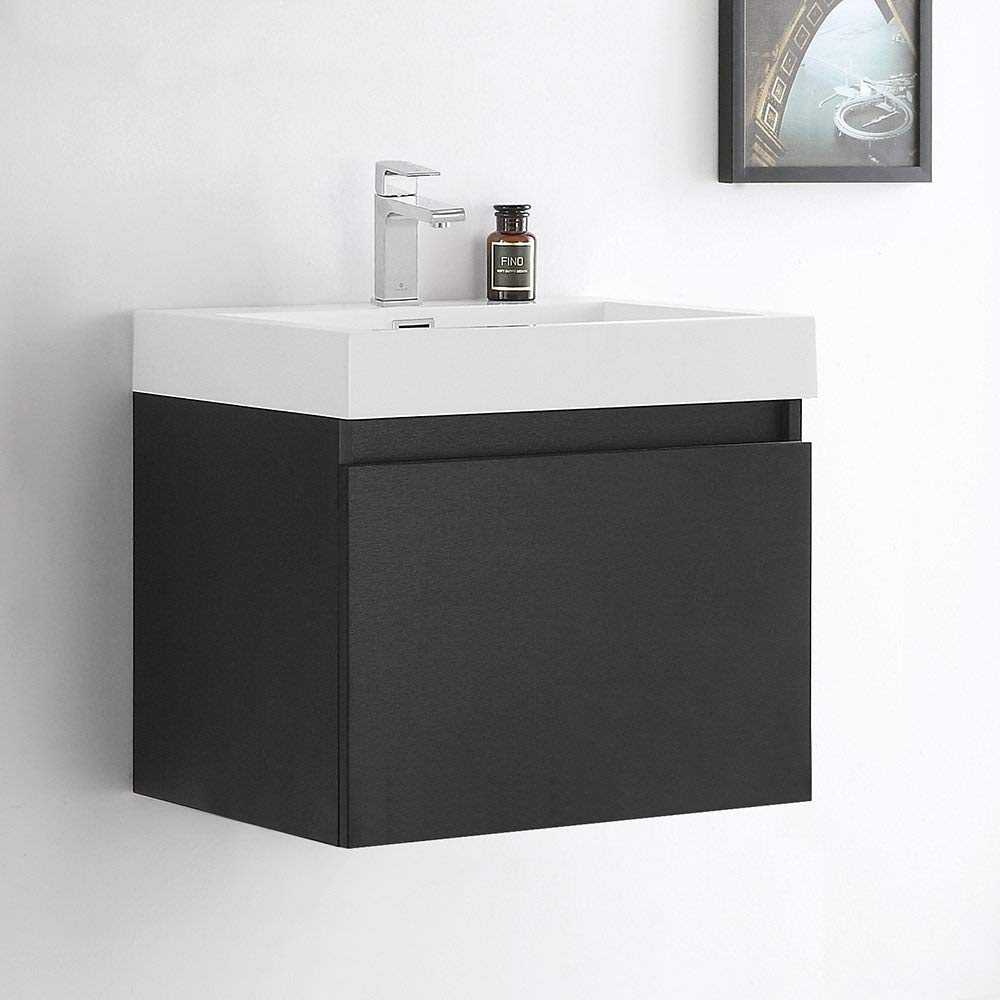 Fresca FCB8006GO-I Fresca Nano 24" Gray Oak Modern Bathroom Cabinet w/ Integrated Sink