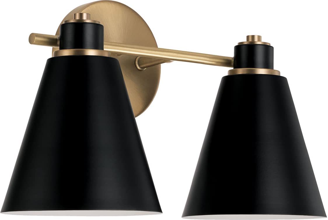 Capital Lighting 150121AB Bradley 2 Light Vanity Aged Brass and Black
