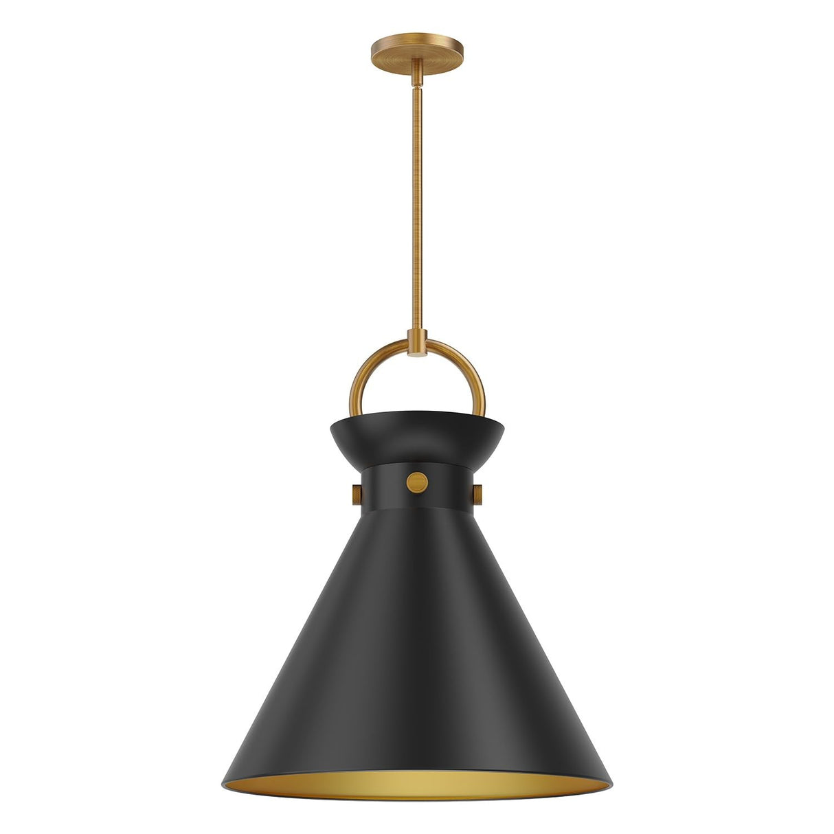 Alora PD412018AGMB EMERSON 18" PENDANT AGED GOLD MATTE BLACK E26 60W