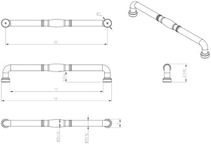 Jeffrey Alexander Z290-12DACM 12" Center-to-Center Gun Metal Durham Appliance Handle