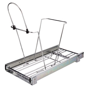 Hardware Resources CAN-EBMSPC-R Polished Chrome Single Can Wire Bottom-Mount Trashcan Pullout